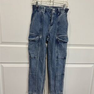 Womens Blue Cargo Jeans
